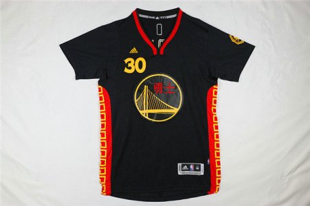 Maillot De Basket Golden State Warriors Stephen Curry 30 Year of The Monkey Manches Courtes Noir